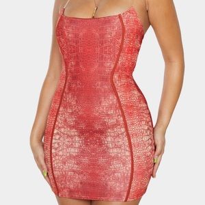 Red Snake Print Dress